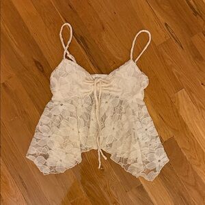 Urban Outfitters Ivory Lace Cropped Cami